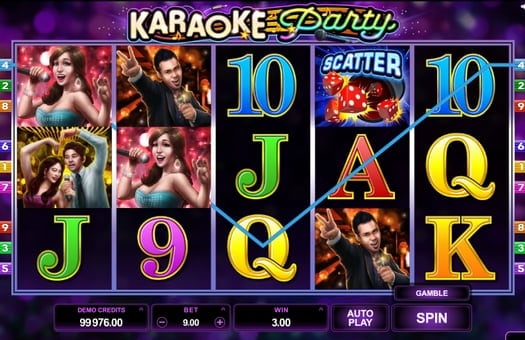 Автомат Karaoke Party - выигрышная комбинация Выигрышная комбинация в автомате Karaoke Party