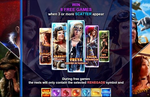 Онлайн слот Renegades - правила фриспинов Правила фриспинов в онлайн слоте Renegades