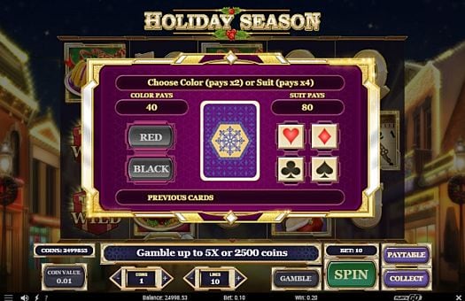 Слот Holiday Season - риск-игра Риск-игра в слоте Holiday Season